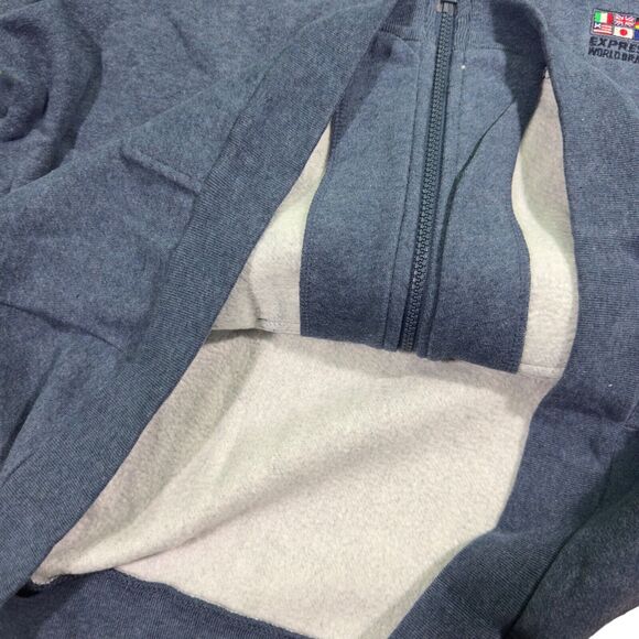 Express World Brand Full Zip Hoodie Men's XL Blue Long Sleeve Physical Fashion - Picture 6 of 10